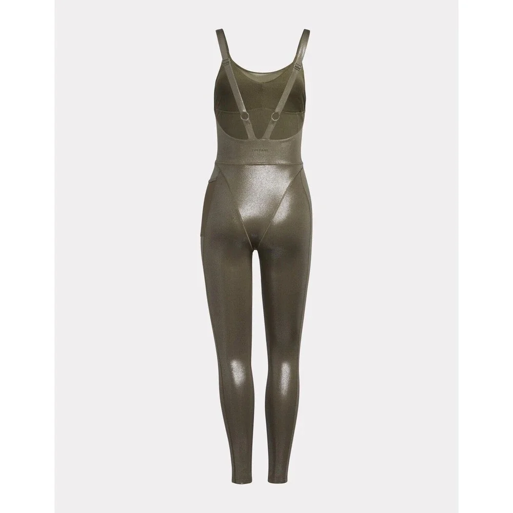 NWT Adidas x Ivy Park V-Neck Catsuit Khaki Beyonce HR6882 - Picture 3 of 12